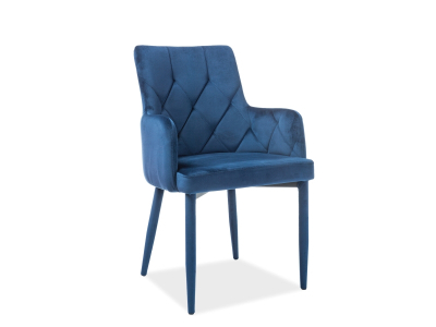 Scaune - Scaun Ricardo Velvet Albastru -  l50 x A44 x H88 cm