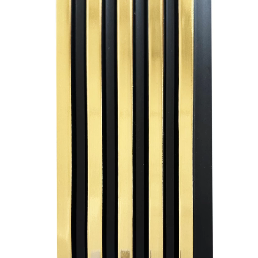 Riflaje decorative PVC - Riflaj auriu decorativ in dungi negre, 2900 mm × 122 mm × 12 mm