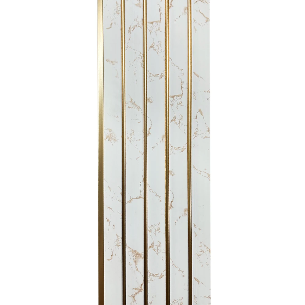 Riflaje decorative PVC - Riflaj decorativ, culoare alba cu auriu, 160 mm