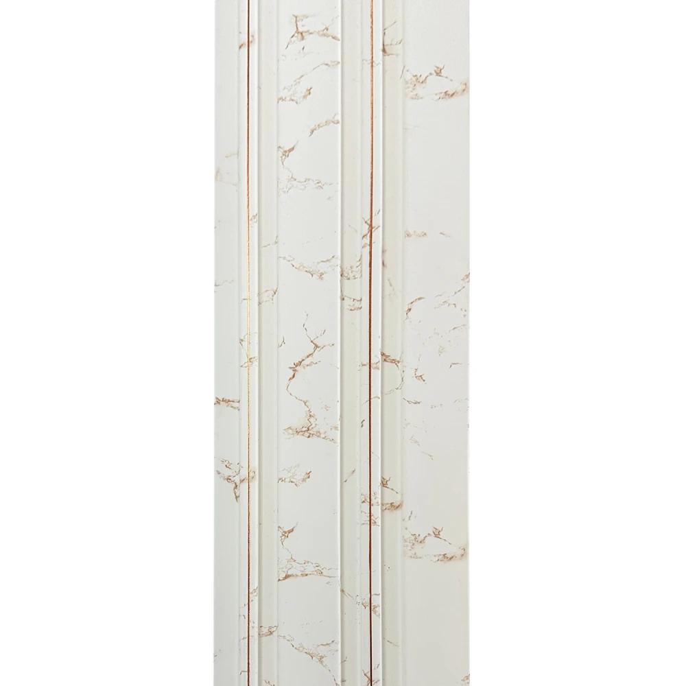 Riflaje decorative PVC - Riflaj decorativ, culoare bej cu auriu, 2440 mm × 125 mm × 10 mm