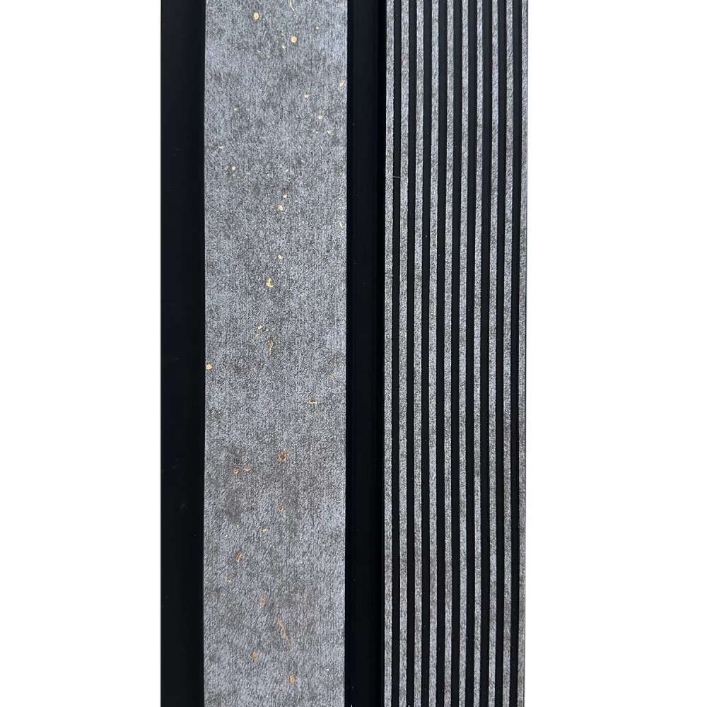 Riflaje decorative PVC - Riflaj decorativ negru cu gri, elegant, 120 mm
