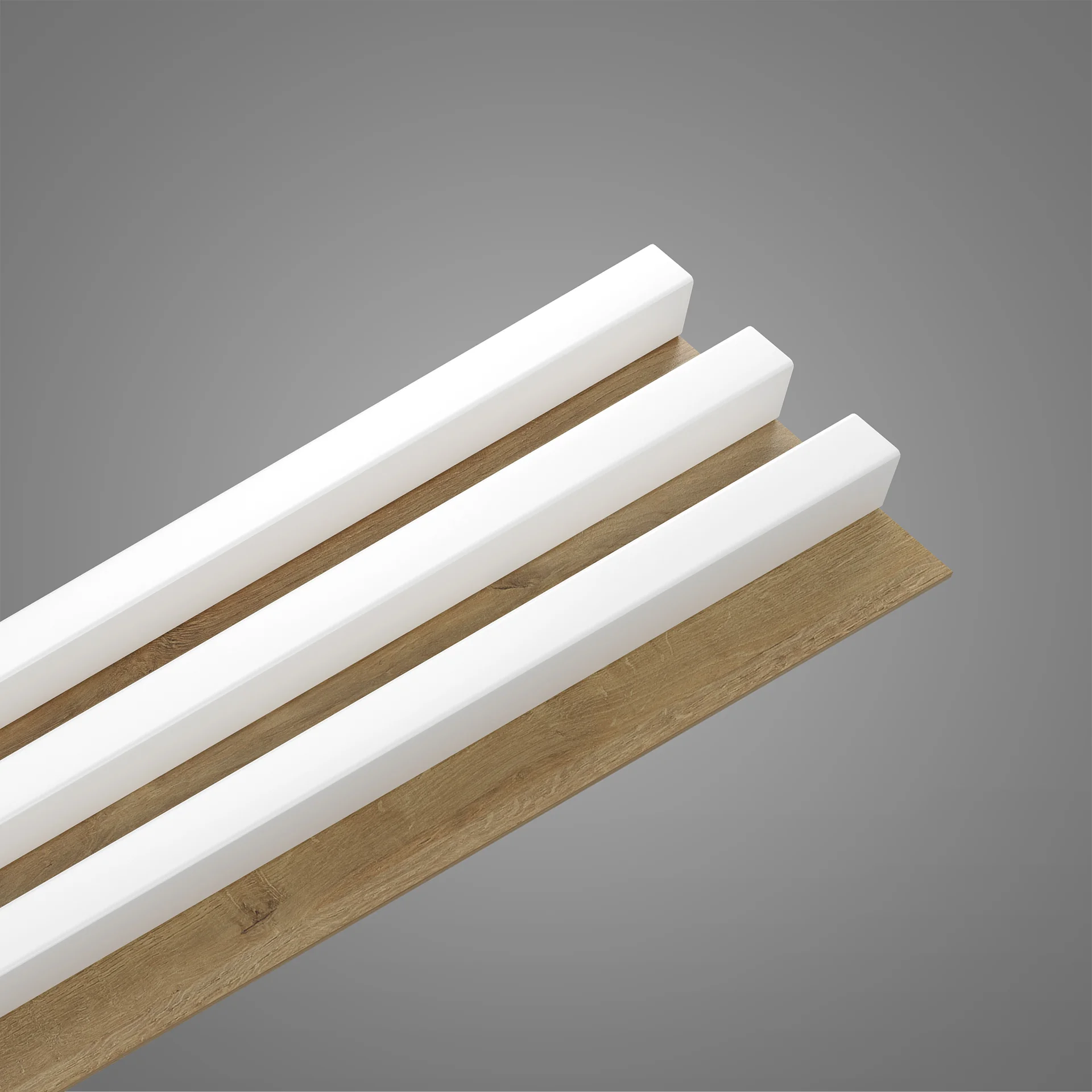 Riflaje decorative MDF - RIFLAJE LINEA SLIM WHITE / OAK 3