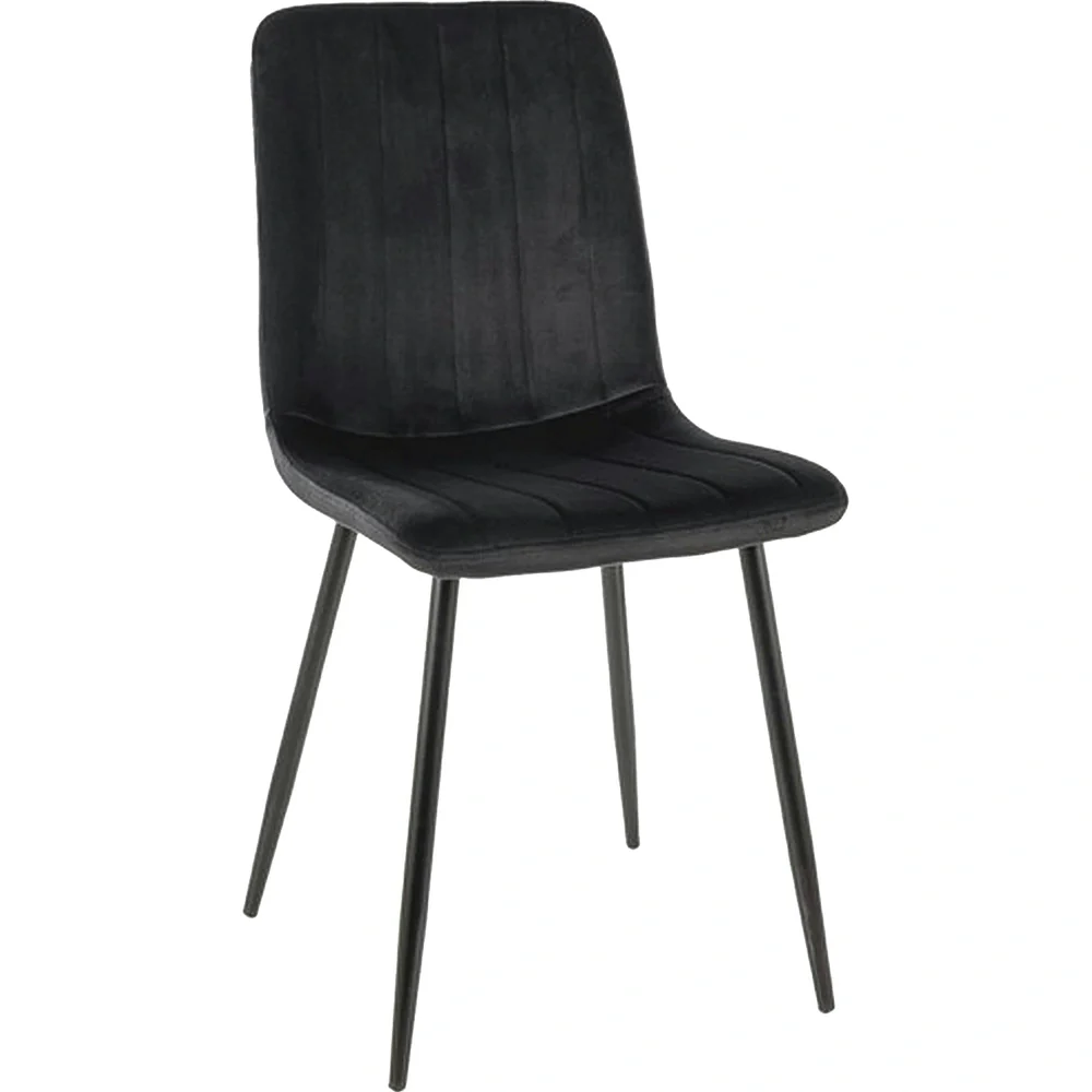 Scaune - Scaun ALAN – 45x39x91 cm, negru, stofă catifelată / metal