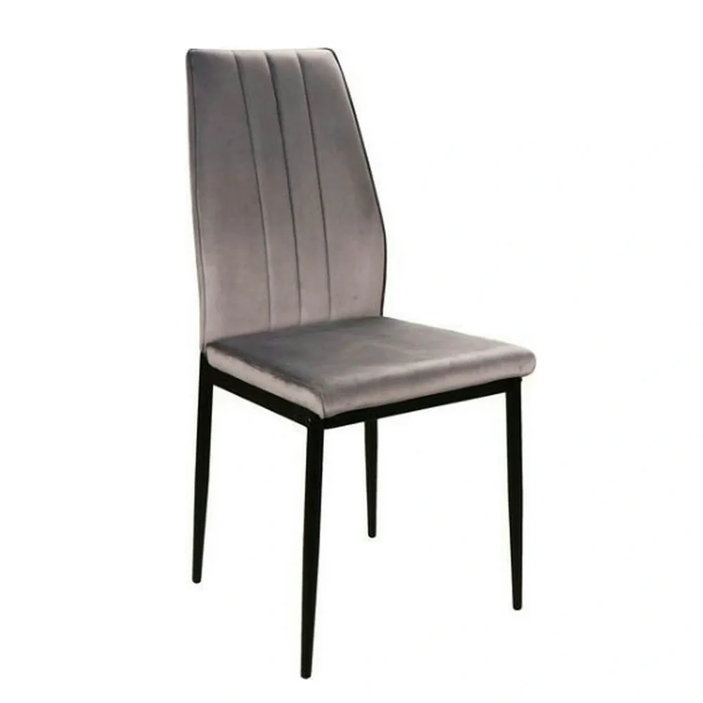 Scaune - Scaun ATOM – 44x39x93 cm, gri / negru, stofă catifelată / metal