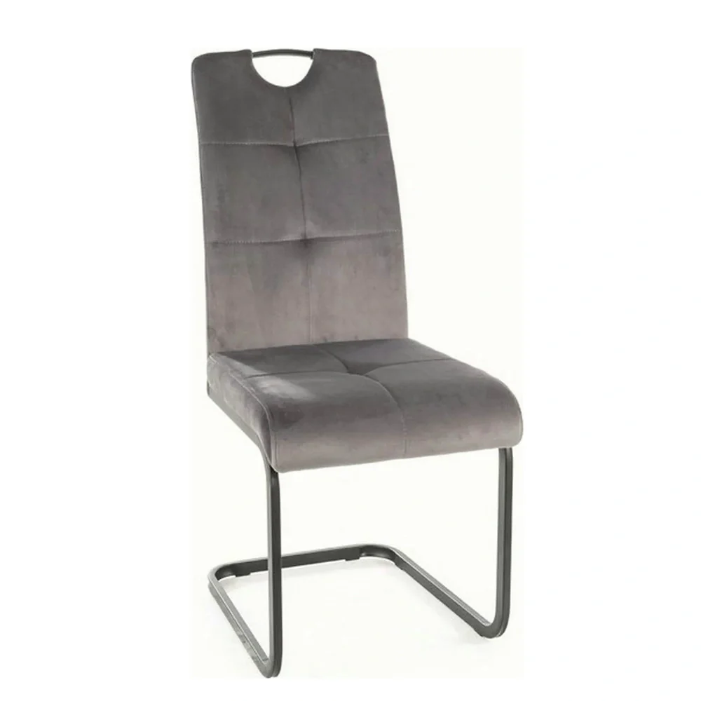Scaune - Scaun AXO – 43x47x101 cm, gri / negru, stofă catifelată / metal