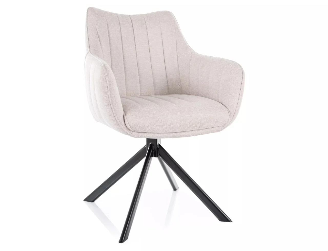 MOBILA - Scaun AZALIA – 50x61x86 cm, bej deschis / negru mat, stofă Brego 22