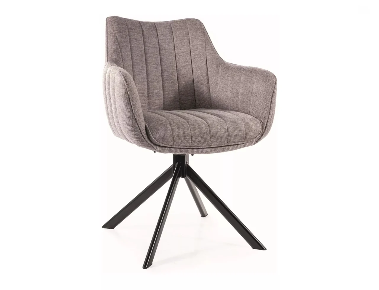 MOBILA - Scaun AZALIA BREGO – 50x61x86 cm, gri / negru mat, stofă Brego 22