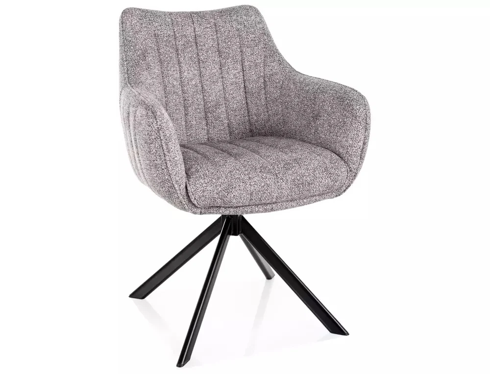 MOBILA - Scaun AZALIA LEO – 50x61x86 cm, gri deschis / negru mat