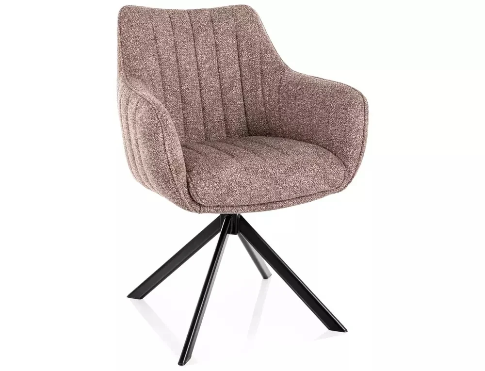 MOBILA - Scaun AZALIA LEO – 50x61x86 cm, bej închis  / negru mat