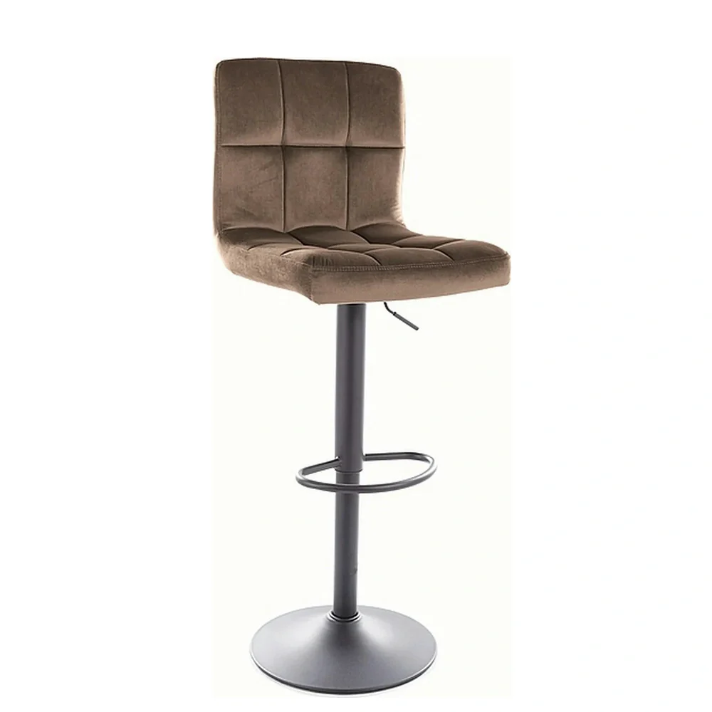 Scaune de bar - Scaun C105 – 42x39x96-117 cm, bej închis Bluvel 40 / negru, stofă catifelată / metal