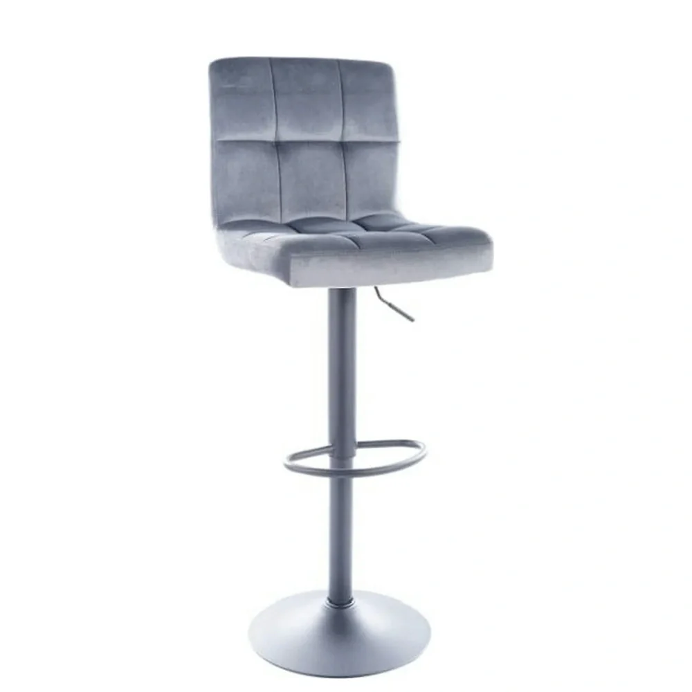 Scaune de bar - Scaun Bar C105 – 44x37 cm, gri Bluvel 14, stofă catifelată / metal