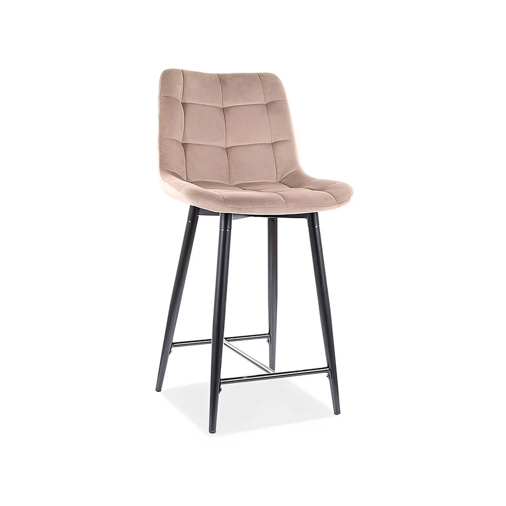 Scaune de bar - Scaun bar CHIC H-2 – 46x51x90 cm, bej Bluvel 28 / negru, stofă catifelată / metal