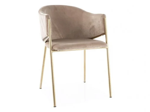 MOBILA - Scaun BONO VELVET – 55x45x77 cm, bej  / gold