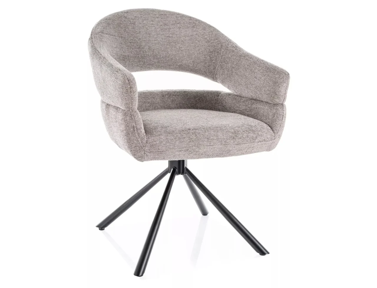 MOBILA - Scaun BORGO – 53x60x86 cm, gri / negru mat, stofă Raven