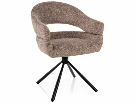 MOBILA - Scaun BORGO LEO – 45x58x87 cm, bej închis / negru mat