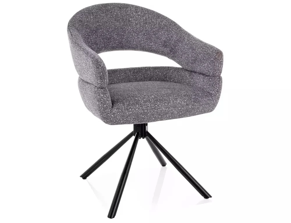 MOBILA - Scaun BORGO LEO – 50x58x87 cm, gri 07 / negru mat