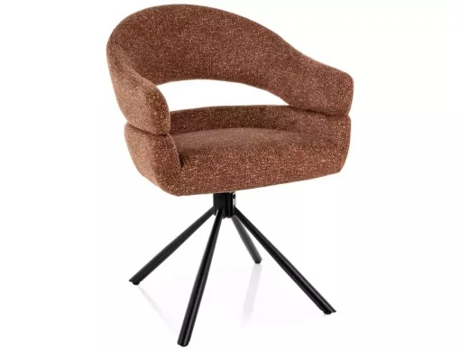 MOBILA - Scaun BORGO LEO – 50x58x87 cm, camel 35 / negru mat