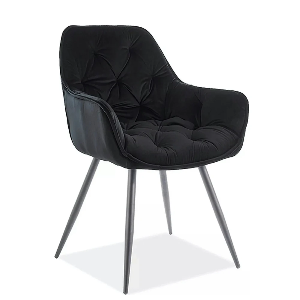 Scaune - Scaun CHERRY VELVET – 57x58x87 cm, negru / negru