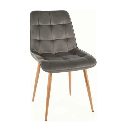 Scaune - Scaun CHIC D – 50x58x88 cm, gri Bluvel 14 / negru, stofă catifelată / metal