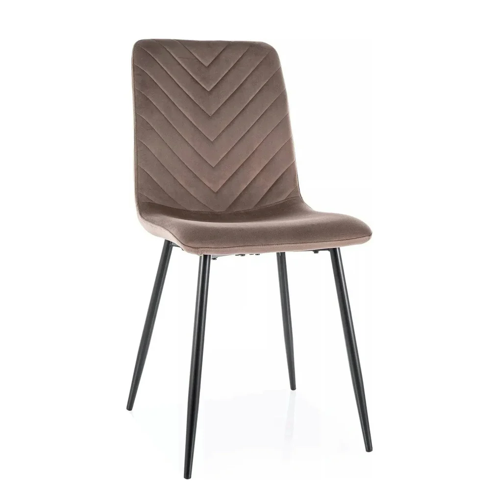 Scaune - Scaun DAREN – 45x39x91 cm, cappuccino / negru, stofă catifelată / metal