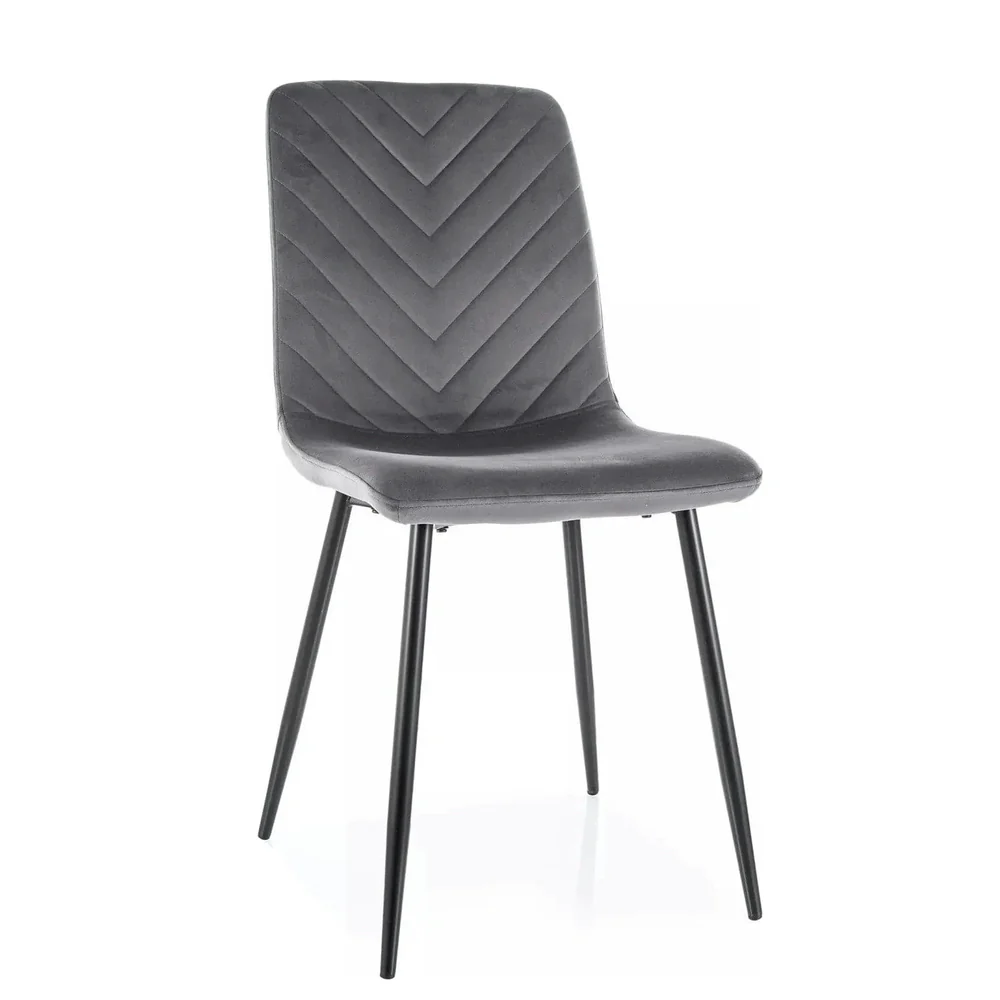 Scaune - Scaun DAREN – 45x39x91 cm, gri Bluvel 14 / negru, stofă catifelată / metal