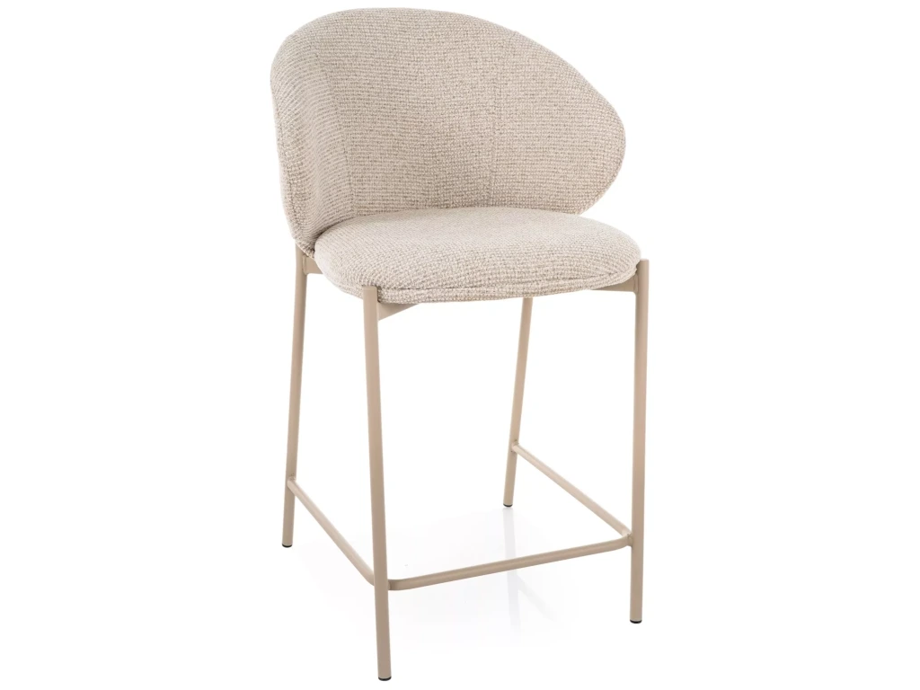 Scaune de bar - Scaun de bar KIOTO – 54x56x90 cm, casmir / bej deschis, stofă / lemn
