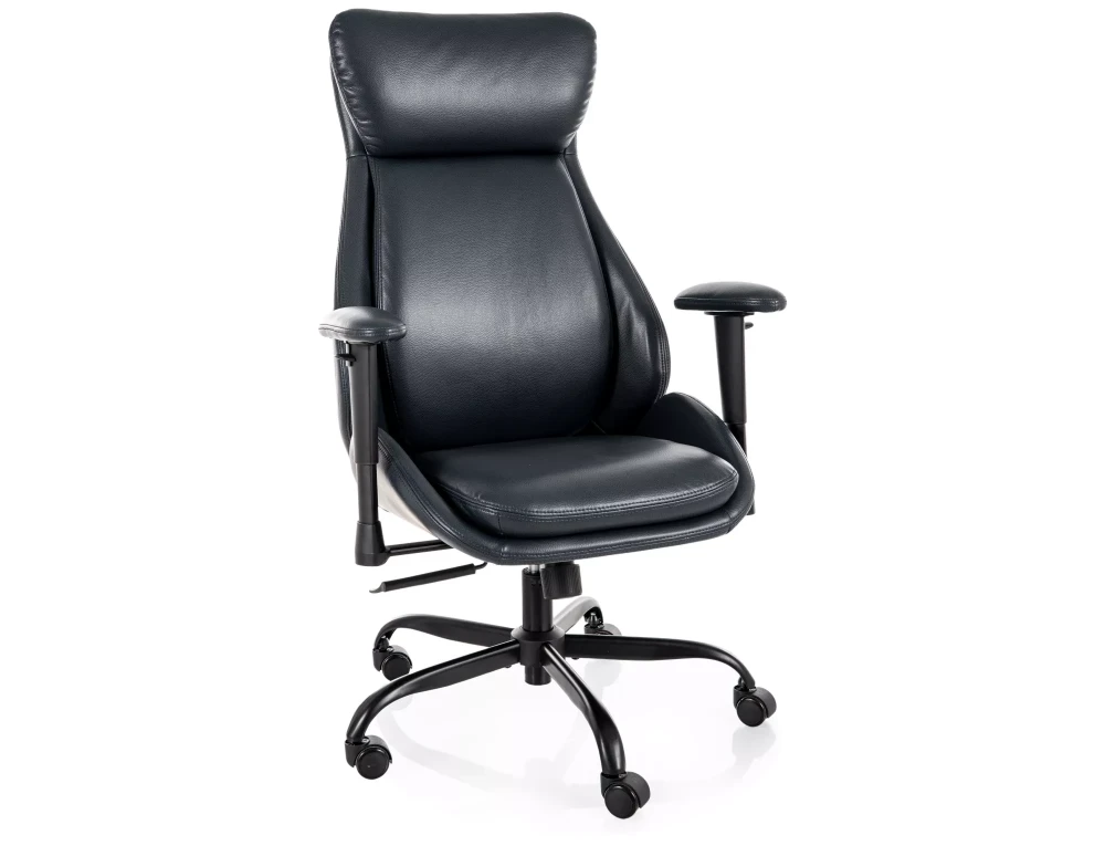 Scaune de birou - Scaun de birou Q-092 – H110-120xL70xA72 cm, negru / negru, piele ecologică / metal