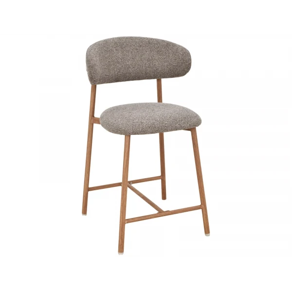 Scaune de bar - Scaun de insulă ELTON H2 – 50x52x91 cm, cappuccino / maro, stofă / metal