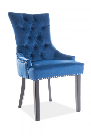 NOUTATI - Scaun Edward Velvet Albastru – 55x45x99 cm lxAxh