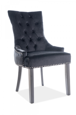 NOUTATI - Scaun Edward Velvet Negru – 55x45x99 cm lxAxh