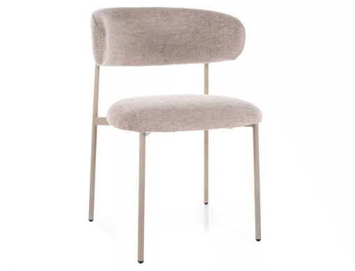 MOBILA - Scaun ELTON D BREGO - 56x46x80 cm, stofa clasica/metal, bej deschis