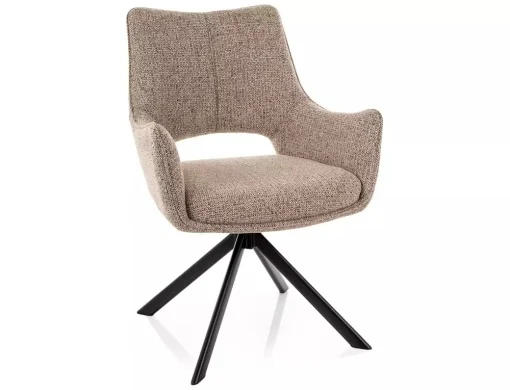MOBILA - Scaun FINO II NOELLE – 46x56x87 cm, bej inchis / negru mat