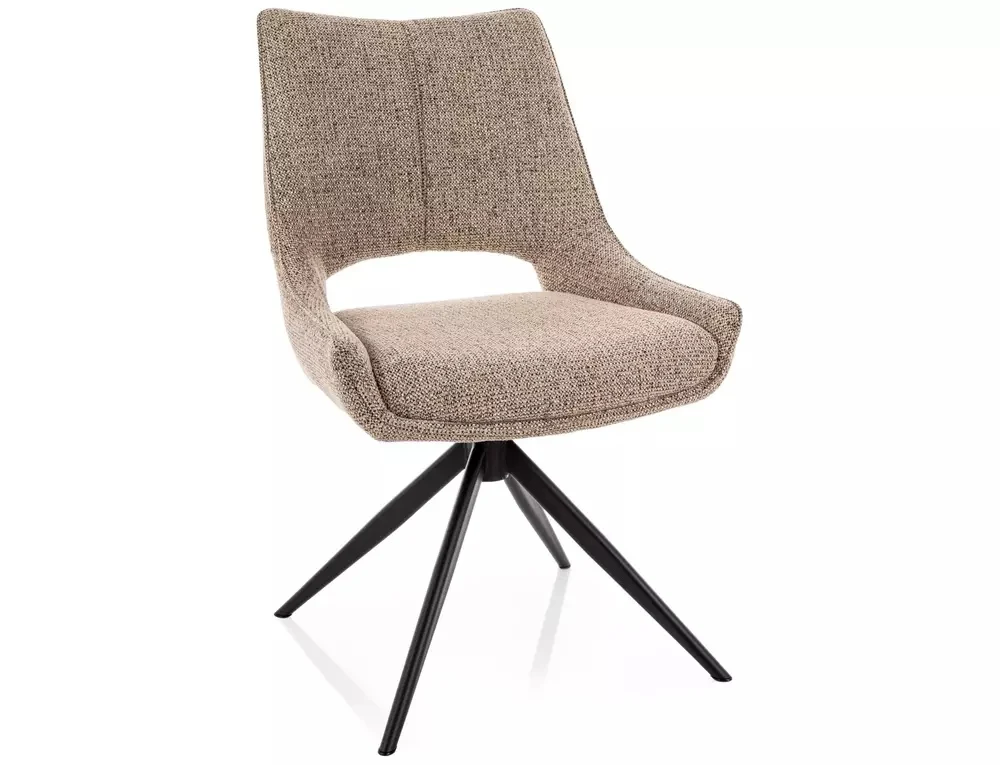 MOBILA - Scaun FINO I NOELLE – 46x56x87 cm, bej inchis /negru mat