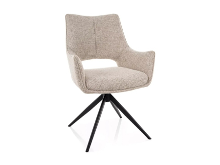MOBILA - Scaun FINO II NOELLE – 46x56x87 cm, bej/negru mat