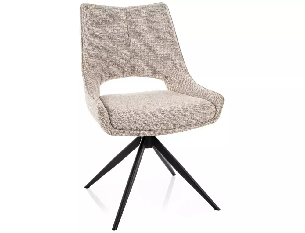 MOBILA - Scaun FINO I NOELLE – 46x56x87 cm, bej/negru mat