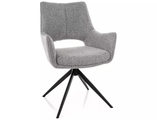 MOBILA - Scaun FINO II NOELLE – 46x56x87 cm, gri / negru mat