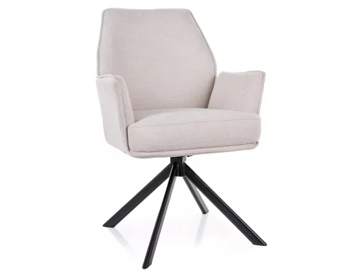 MOBILA - Scaun HUGO – 52x60x86 cm, bej deschis / negru mat