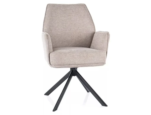 MOBILA - Scaun HUGO – 52x60x86 cm, bej / negru mat