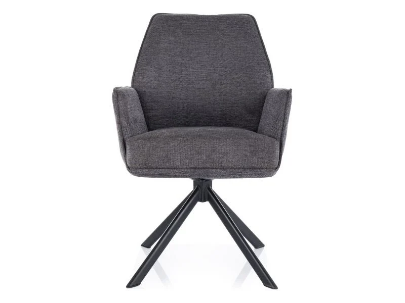 MOBILA - Scaun HUGO – 52x60x86 cm, gri inchis / negru mat