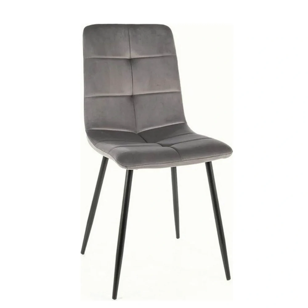 Scaune - Scaun IVO – 45x39x91 cm, gri / negru, stofă catifelată / metal