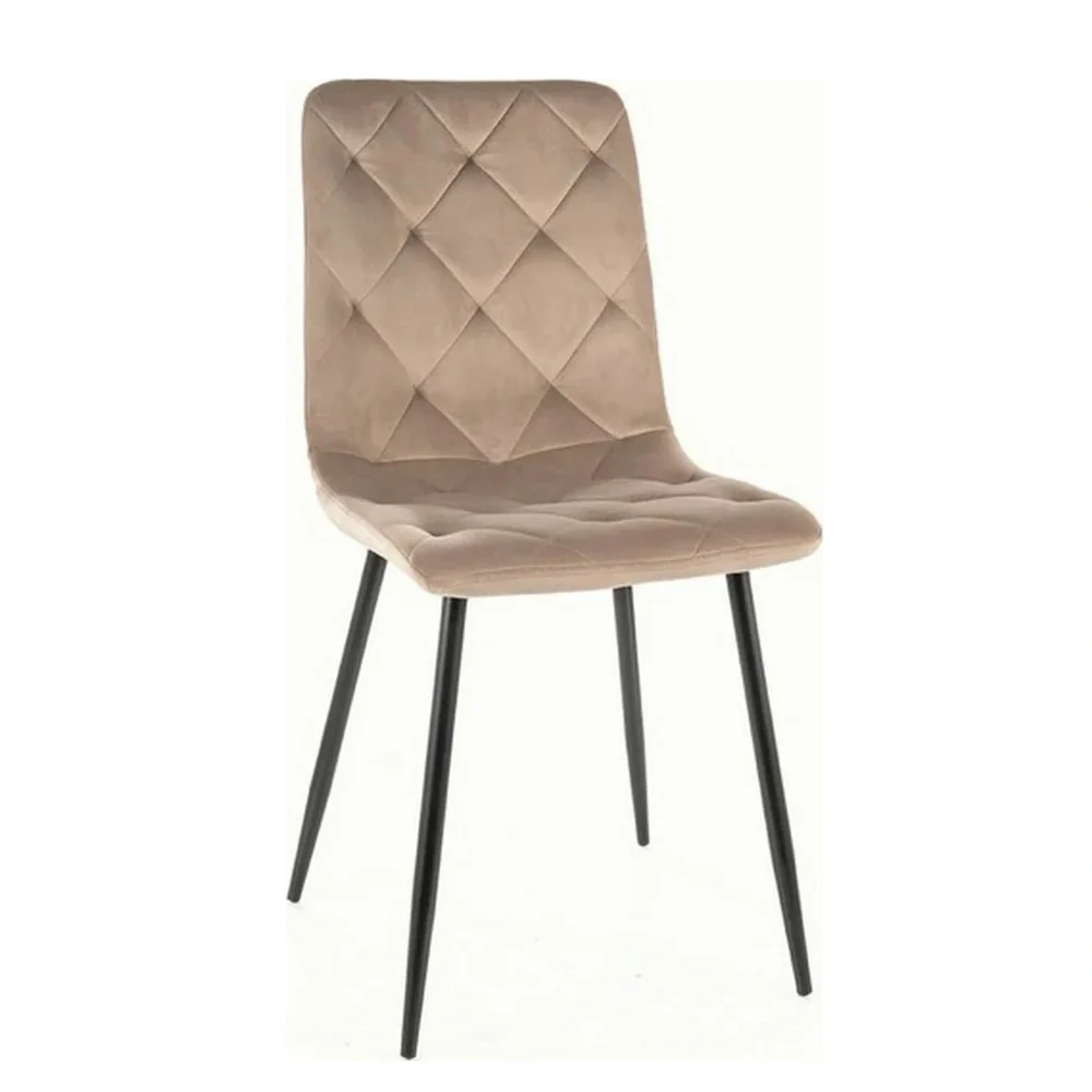 Scaune - Scaun JERRY – 45x39x91 cm, bej / negru, stofă clasică / metal