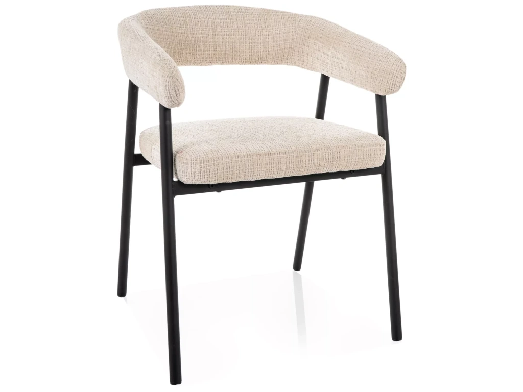 MOBILA - Scaun KATANA 257 – 49x57x75 cm, beige / negru mat