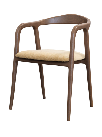 Mobilier premium - Scaun LAURENCE cu brate W 56 x D 57 x H 75 - picioare lemn de STEJAR