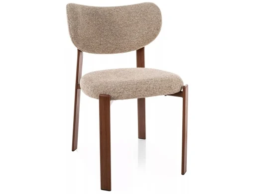 MOBILA - Scaun lemn tapitat Rin D 253 bej/nuc - H79 cm