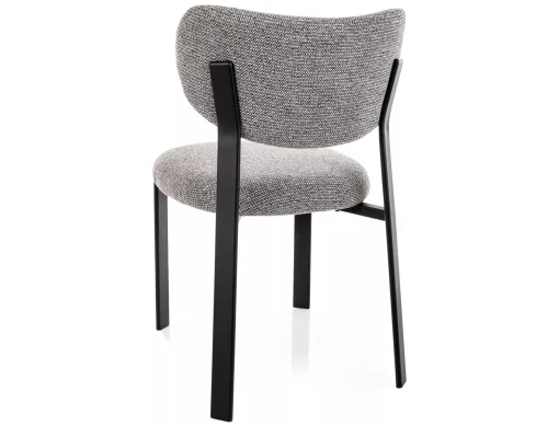 Mese si Scaune 2 - Scaun lemn tapitat Rin 254 gri/negru - H79 cm