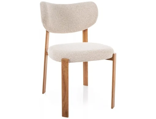 MOBILA - Scaun lemn tapitat Rin D 255 bej deschis/stejar - H79 cm