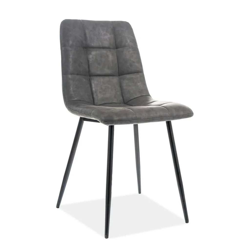 Scaune - Scaun LOOK – 45x38x88 cm, gri / negru, piele ecologică / metal