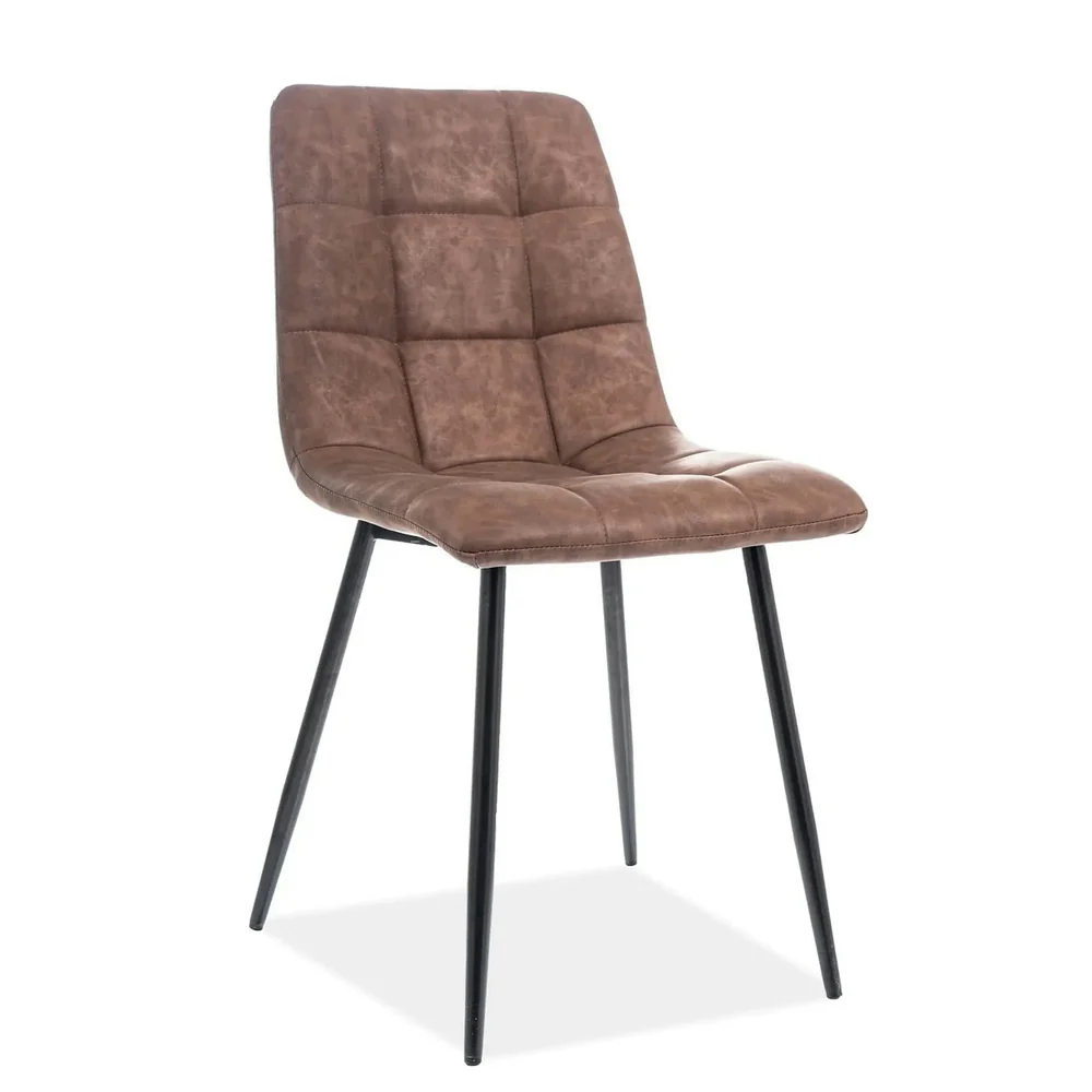 Scaune - Scaun LOOK – 45x38x88 cm, gri / negru, piele ecologică / metal