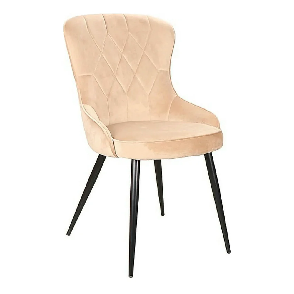 Scaune - Scaun LOTUS VELVET – 52x45x91 cm, bej / negru, stofă / metal