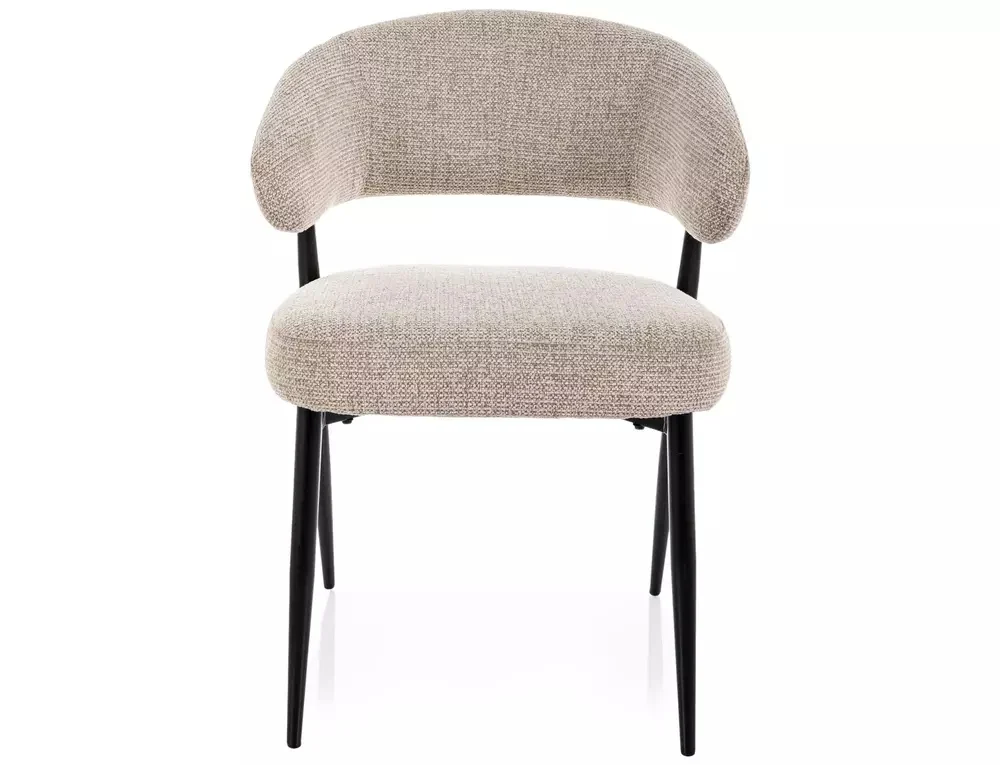 MOBILA - Scaun tapițat LUCIO NOELLE – 48x55x80 cm, bej 30 / negru mat
